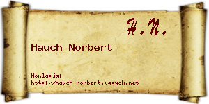 Hauch Norbert névjegykártya